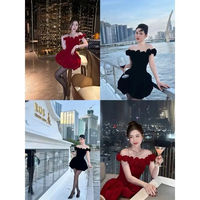 [N.T BIGSIZE] ĐẦM NHUNG BV HOA BÍ vaytet