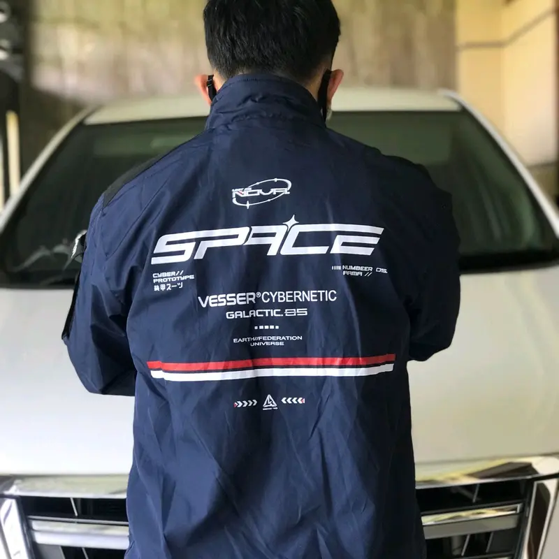Bomber Jacket Space -Jaket Bomber Space -Jaket Dewasa Unisex -Outdoor Parasut Zipper Kantong Pria Nyaman Keren Sablon Casual  Distro Tebal Cowok Hitam Fleece 2