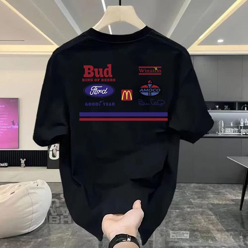 Product Introduction of Desain cetak monogram asli, kaos lengan pendek longgar sederhana untuk pria 1