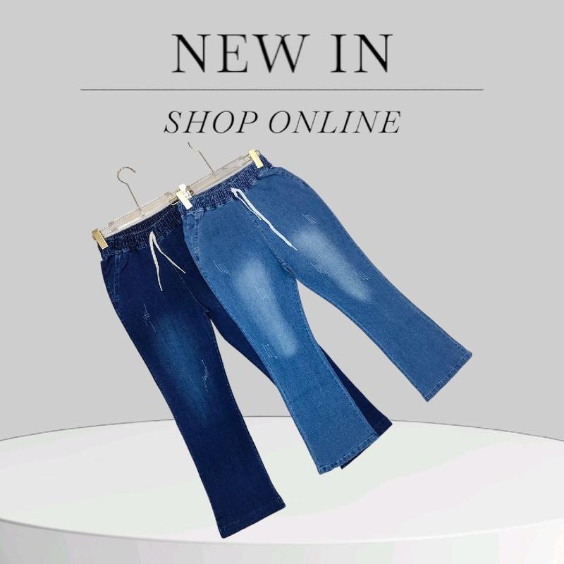Quần nữ 9 tấc ống loe jean thun dày đẹp co dãn tốt 061  Pants