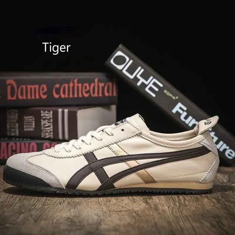Shoes 66 Tiger Sneakers Beige/brown Super Soft Leather for Both Men and Women Onitsukas  Leisure Sports Running Shoes tigers shoes