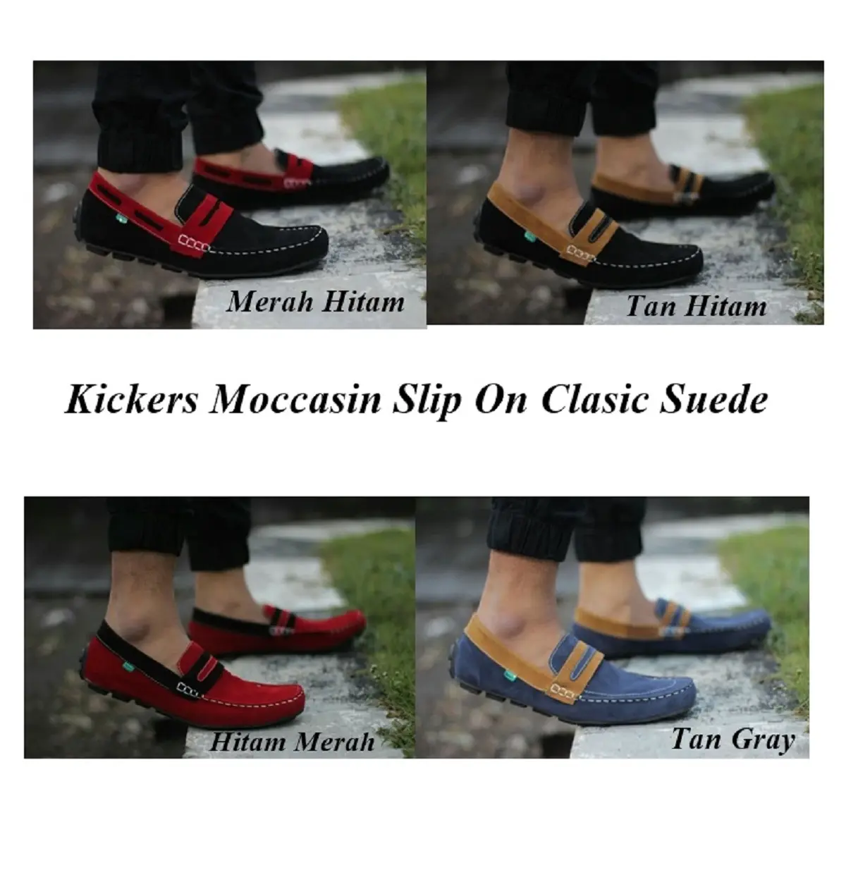 Sepatu Pria Wanita Slip On Moccasin Classic Suede Kerja Flat Kerja Flat Kickers Shoes