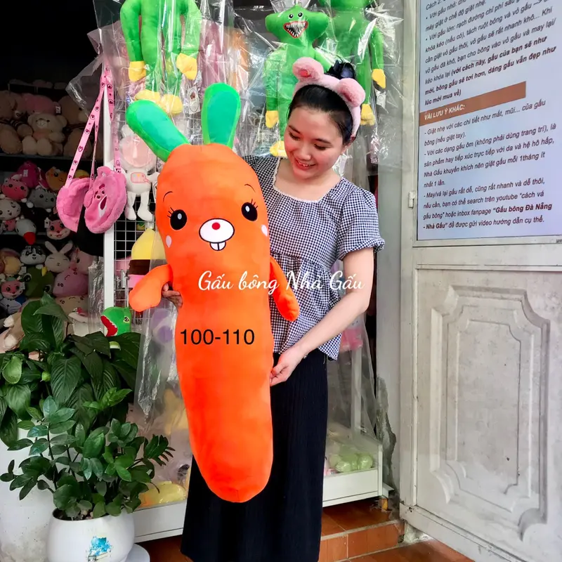 Gấu bông Cà rốt 2 lá tai thỏ - chất mịn mướt - QC nhập khẩu Thú Bông Thú Nhồi Bông Thú Bông Thú Nhồi Bông Toy Đồ Chơi 5