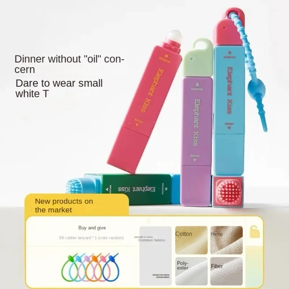 Creative 12ml Stain Remover Pen Water-free with Brush Head Oil Remover Stick Portable Double Head Design Emergency Stain Remover Clothes