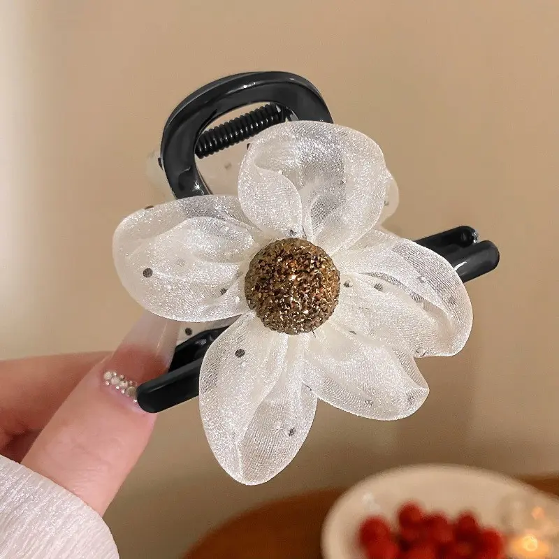 Kẹp Cá Mập Hoa Lưới, Phong Cách Hàn Quốc, Dành Cho Nữ, Thanh Lịch Và Thời Trang, Thích Hợp Cho Tóc Đuôi Ngựa Cao, Kẹp Tóc Đuôi Ngựa Cô Gái, Kẹp Tóc 5