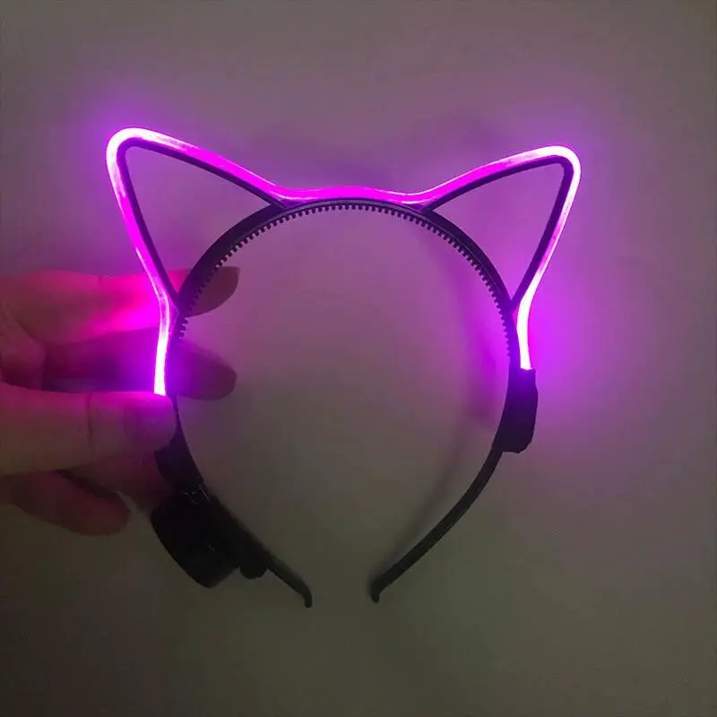 LED Light Up Cat Ear Headband, 1 Count Cute LED Headband, Party Decoration Supplies for Festival, Party, Concert, Photobooth Props 6