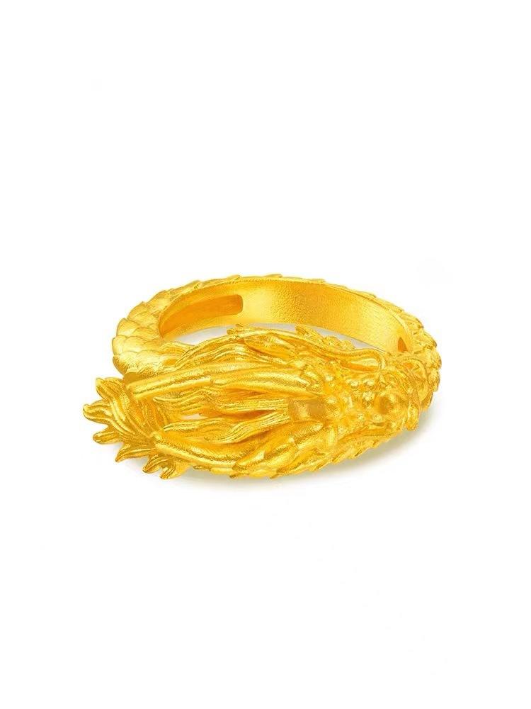 Product Introduction of Vietnam Men's Domineering Dragon Ring Zodiac Dragon Opening Ring Bracelet 9