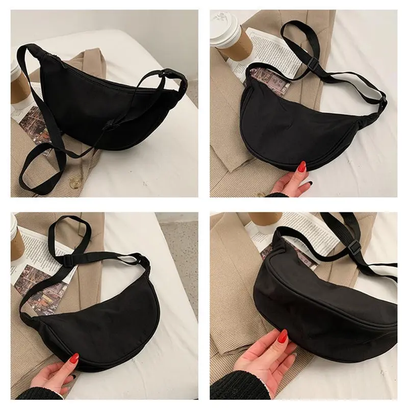 Túi Đeo Chéo, Chất Liệu Nylon, Hình Bánh Bao Cho Nữ, Nhẹ, Túi Kẹp Nách, Túi Đeo Vai, Cỡ Nhỏ L5O1 1