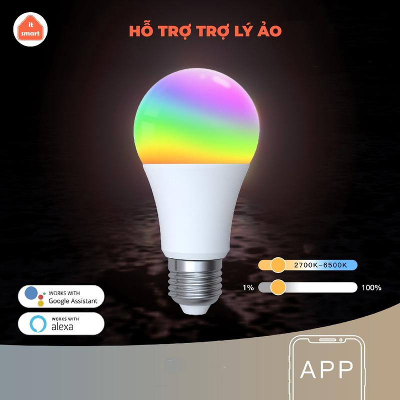 Bóng đèn thông minh Tuya Moes wifi công suất 9-14W điều khiển giọng nói, hẹn giờ tắt bật 8