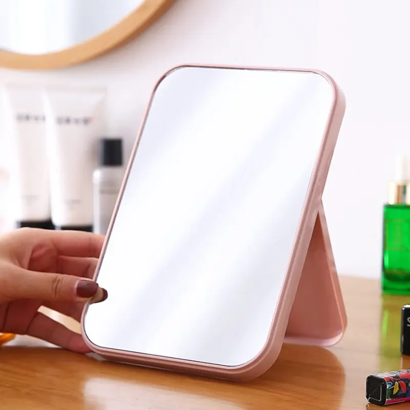 Cermin Kotak Lipat Kaca Rias Simple Meja Persegi Portable Portabel STANDING BEAUTY MIRROR DUDUK UNTUK MAKEUP WAJAH Make Up 3