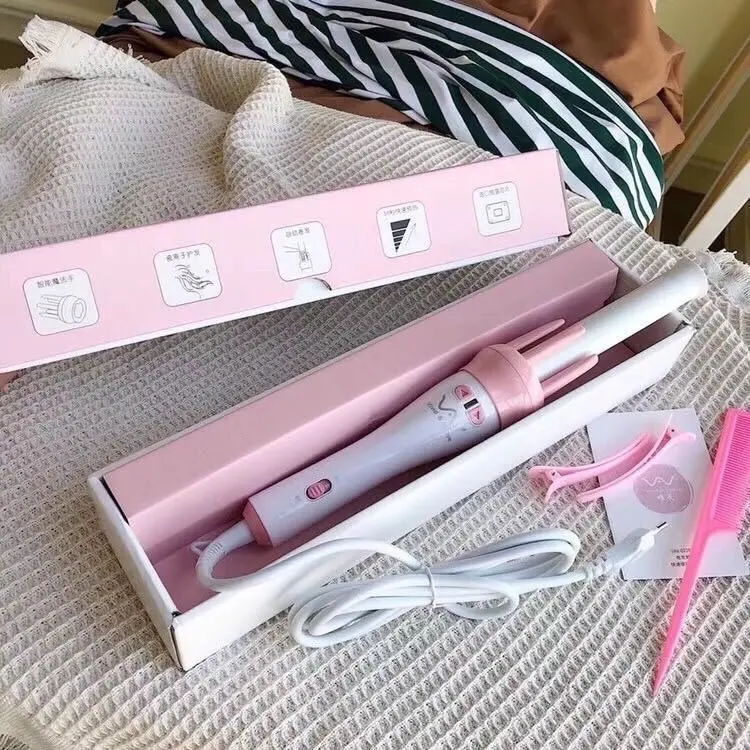 ￼Máy Uốn Tóc Xoăn Thiết Kế Tự Động Xoay 360 Độ Dễ Dàng Làm Xoăn Chuẩn Salon mayu ontocxoansongnuochippie long range