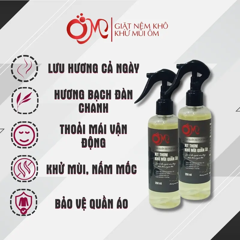 Xịt khử mùi cơ thể nữ thể thao Ôm 250ml lưu hương lâu 6-8h khử mùi mồ hôi quần áo năng động diệt khuẩn thơm quần áo Omxtra 8