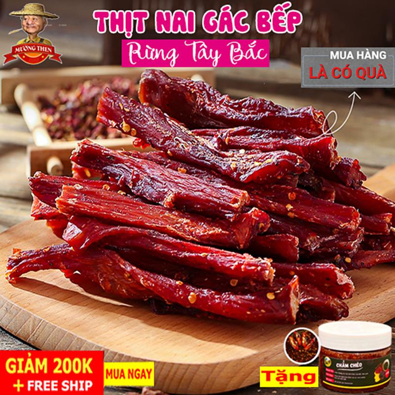 Thịt Nai Gác Bếp Rừng Tây Bắc Siêu Ngon (Tặng Chẩm chéo) Khô Nai Sấy Mè Chuẩn Vị Núi Rừng Snack Ăn Vặt Food