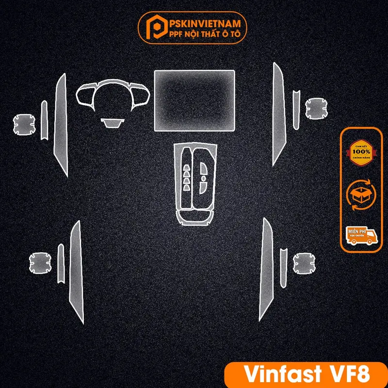 Bộ dán nội thất ô tô Vinfast VF8 PPF trong suốt Pskin chống xước, che mờ vết xước T-Home&More 0