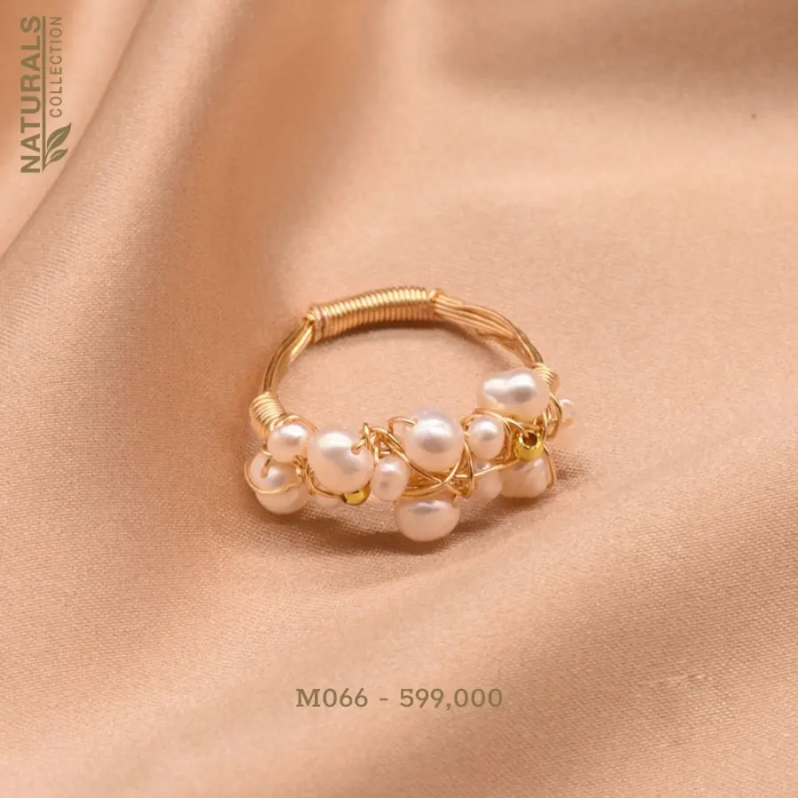 M066-Nhẫn ngọc trai kết mặt trai nhí
