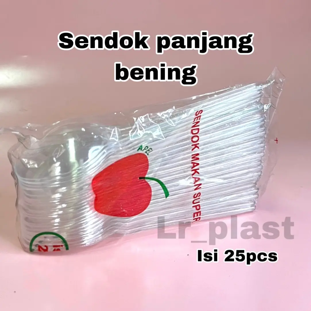 SENDOK MAKAN BENING / SENDOK PANJANG BENING / SENDOK PLASTIK BENING isi 25pcs Putih