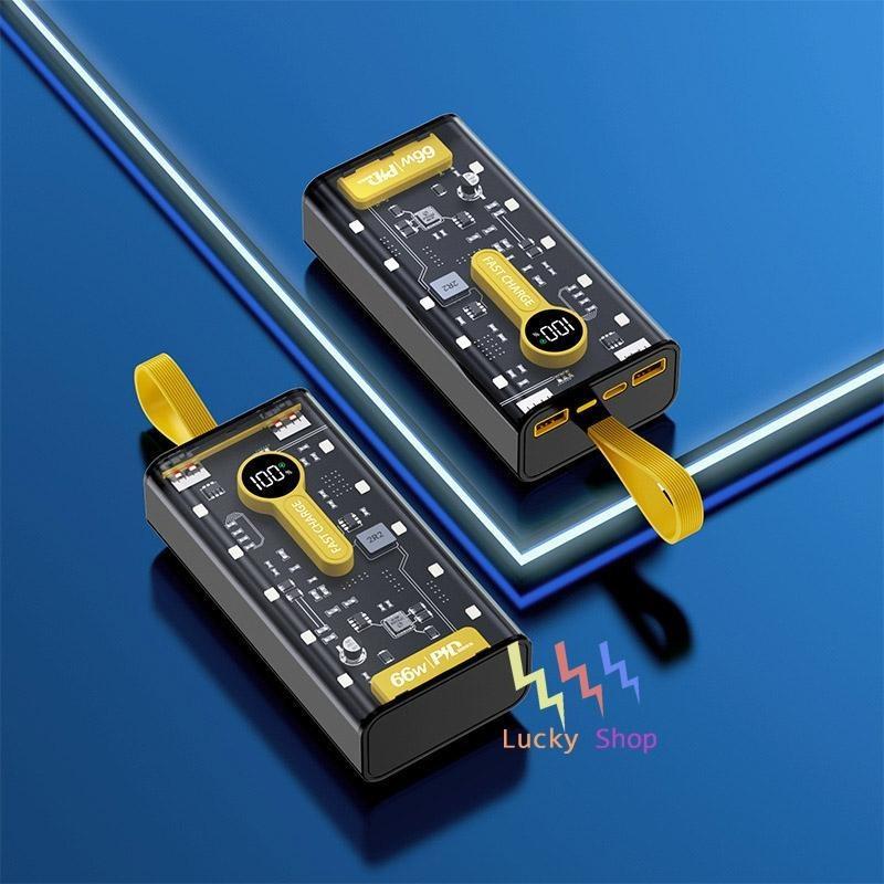 Sạc Dự Phòng 20000mAh 66W Siêu nhanh sạc Pin dung lượng lớn sạc an toàn kiểu dáng cơ khí trong suốt Sạc Nhanh Titan Pin Dự Phòng sạc  dự sạcpin vỏ  sạc pin  lithium sạc  dự