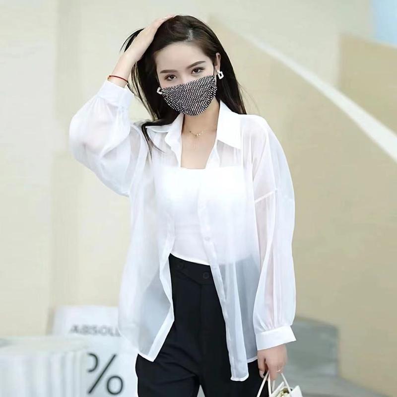 Product Introduction of Áo Sơ Mi Dài Trung Bình Thời Trang, Sợi Ngọc Trai, Dáng Rộng Rãi Và Dễ Phối Đồ Thích Hợp Cho Mùa Hè 2025 Hàng Mới Về, Áo Đi Bên Ngoài Mỏng, Quần Áo Chống Nắng, Dành Cho Nữ 8