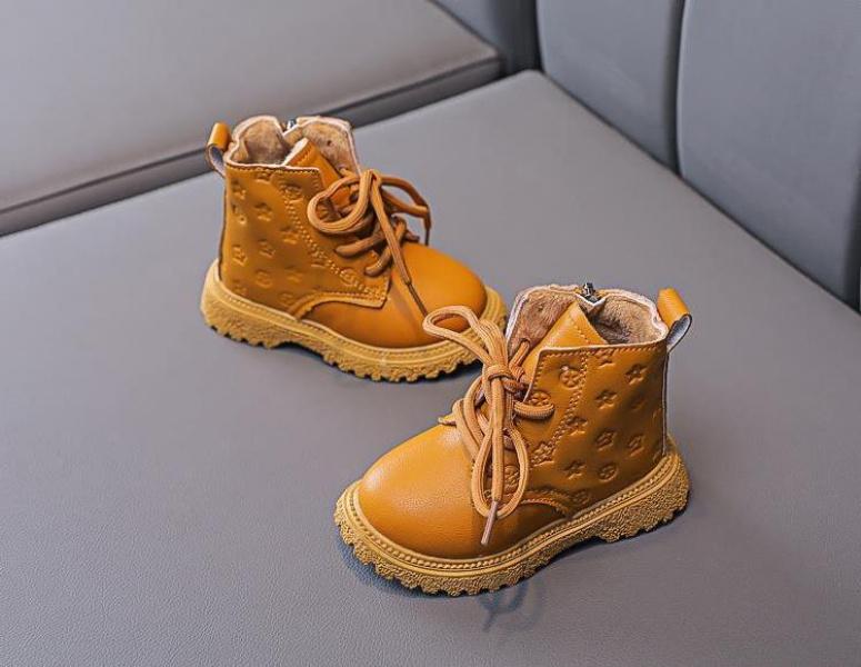 Product Introduction of 2024 new children's shoes Children's warm Martin boots British style men's shoes plus velvet short boots girls single boots wear-resistant children's shoes 10