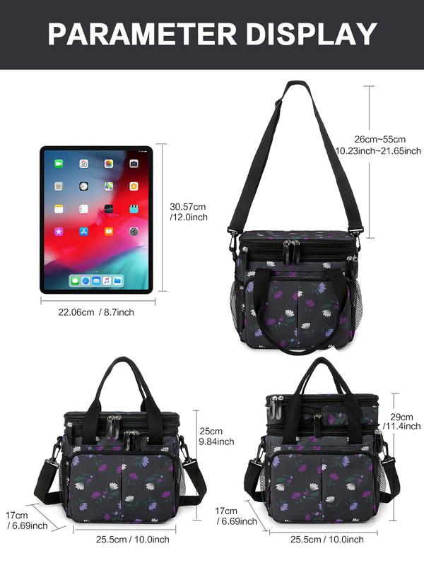 All Over Print Lunch Bag, Large Leakproof Lunch Box Cooler Bag, Multifunctional Lunch Bag for Women & Men, Lunch Box for Outdoor Camping Picnic 8