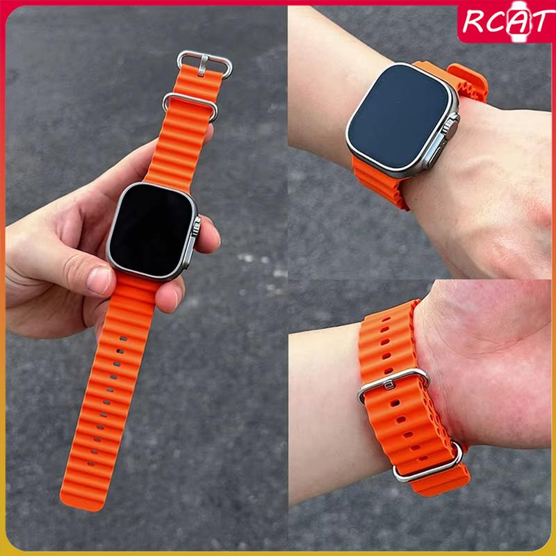 【Dây đeo đồng hồ】Thể thao biển Silicone Dây đeo Cho for Apple Watch Ultra/Ultra…