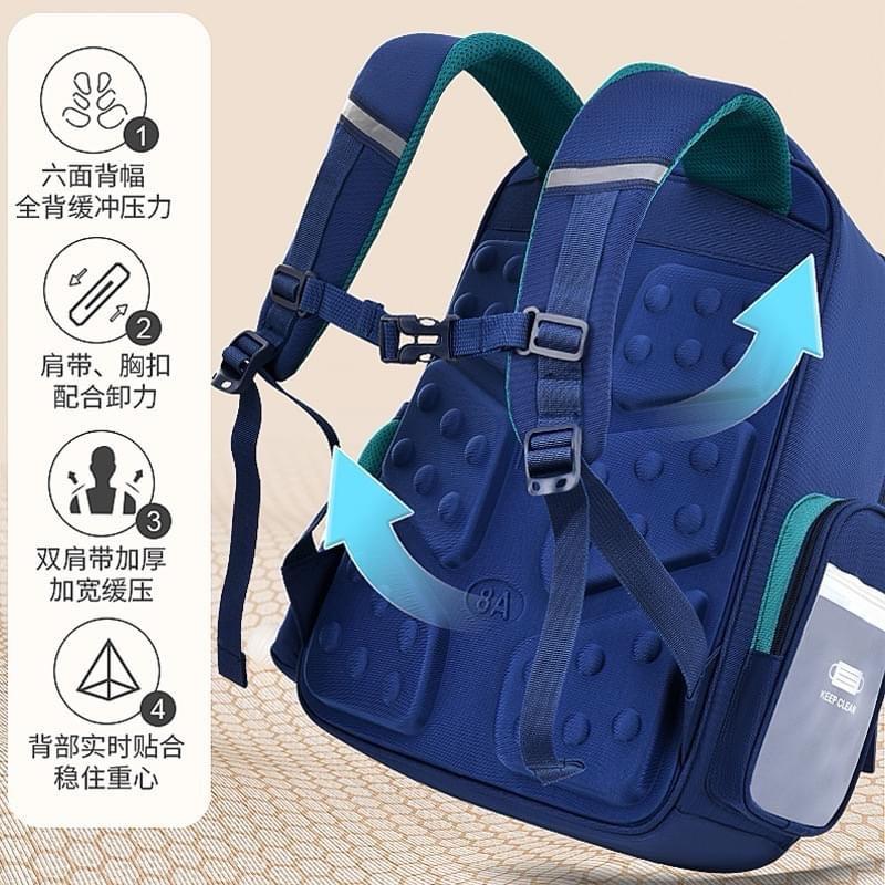 ￼AD40 Ba Lô Chống Gù, Cặp Chống Gù Cho Học Sinh Tiểu Học Chống Thấm Nước size 42 dành cho bé  28kg đến 45kg 4