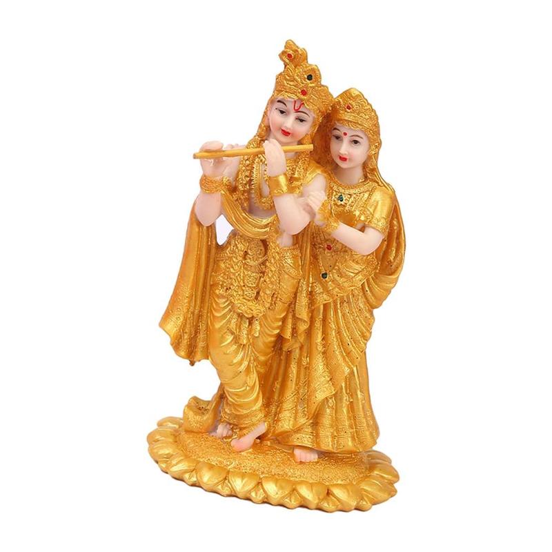 Patung Radha Krishna Hindu, pada Rekaan Teratai, 10.5x8x18.8cm ...