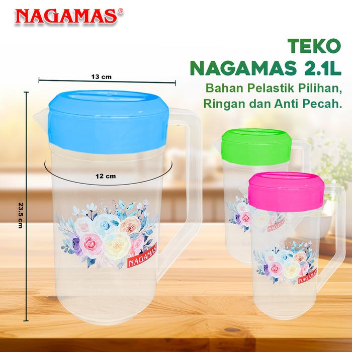 Gambar NAGAMAS Teko Air Minum 2.1 Liter Water Jug Bahan Plastik Tebal Food Grade BPA Free ES002 dari Nagamas Official Store Kota Tangerang Tokopedia