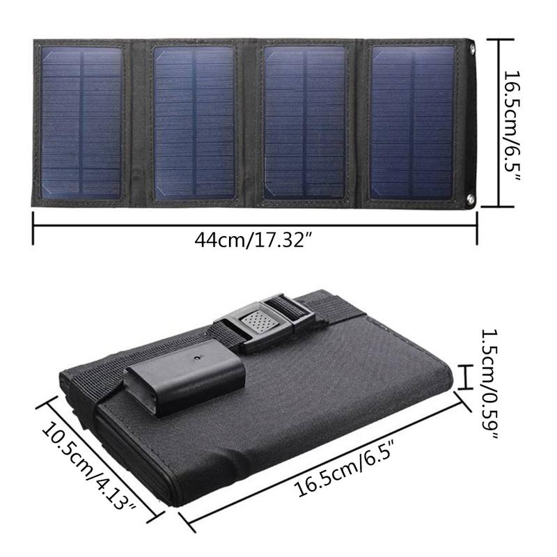 Waterproof 5V Folding Solar Panel Cells USB Foldable Solar Panel Portable Flexible for Mobile Phone 4