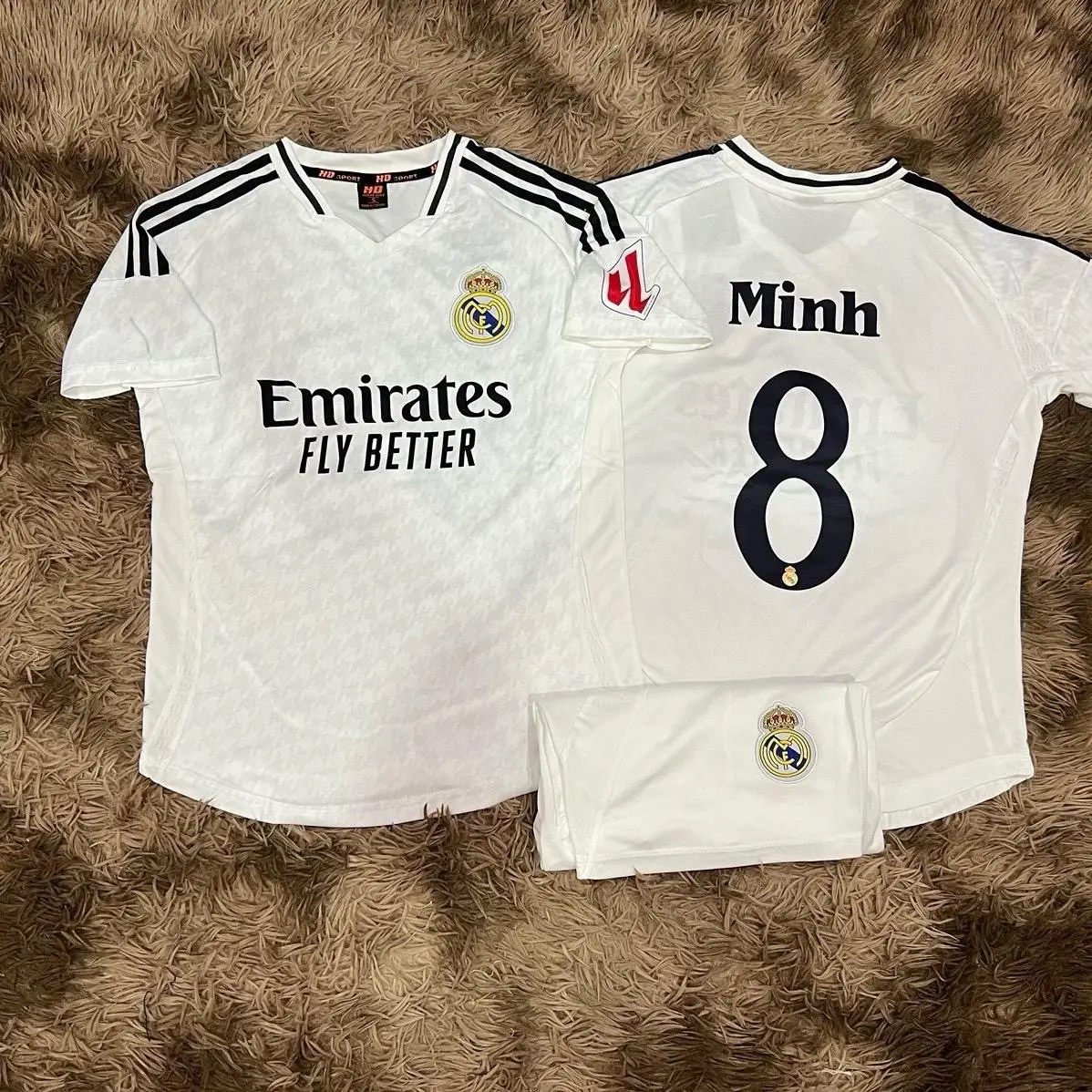 Bộ Quần Áo Bóng Đá Ri An Trắng HP 2025 logo thêu in tên số theo yêu cầu Loc Sport Top Trang Phục Nam