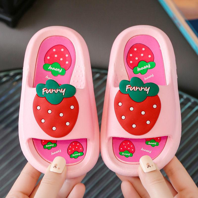 025 Dép trẻ em chống trượt bé gái dâu tây siêu mềm bé gái dễ thương công chúa dép Sandal Voi 0