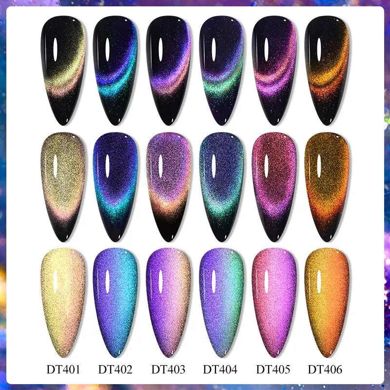 Cat Eye Gel Nail Polish Set, 1 Set 12 Colors Glitter Soak off UV Gel LED Lamp Nail Art Gel, Nail Art & Nail Polish for Women & Girls 4