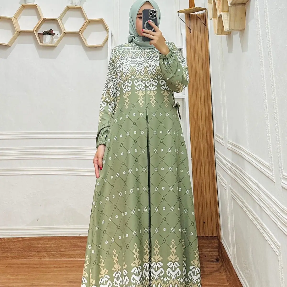 Gamis silk premium Ukuran M - 6L /Gamis Pesta Motif /Gamis Lembut Simple Muslim Harian Muda Ibu Wanita Dress Lebaran Remaja Syari