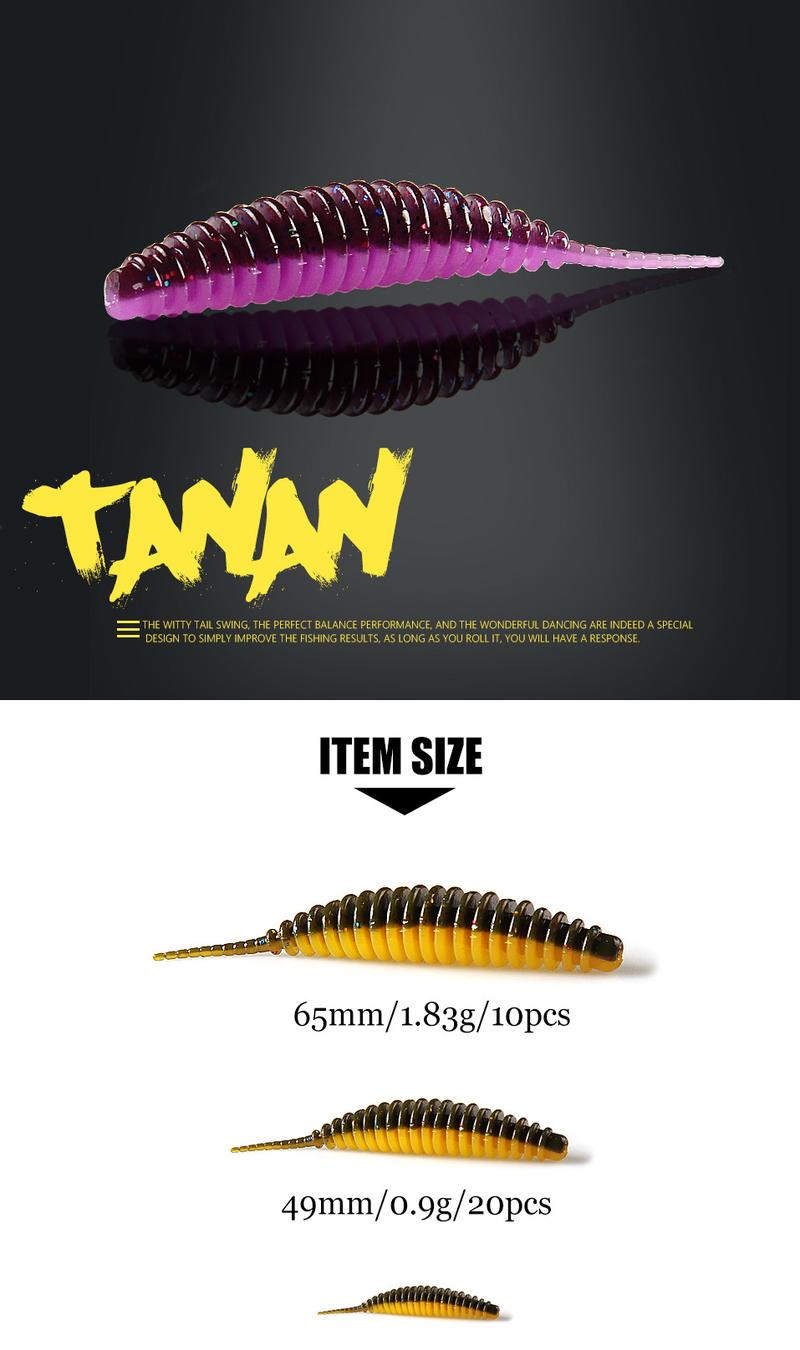 Product Introduction of 10pcs Floating Worm Bait Soft Tanta 35/49/65mm Fishing Lures Pesca Carp Fishing Bass Lure Lsca Artificial Bait Accessories 0