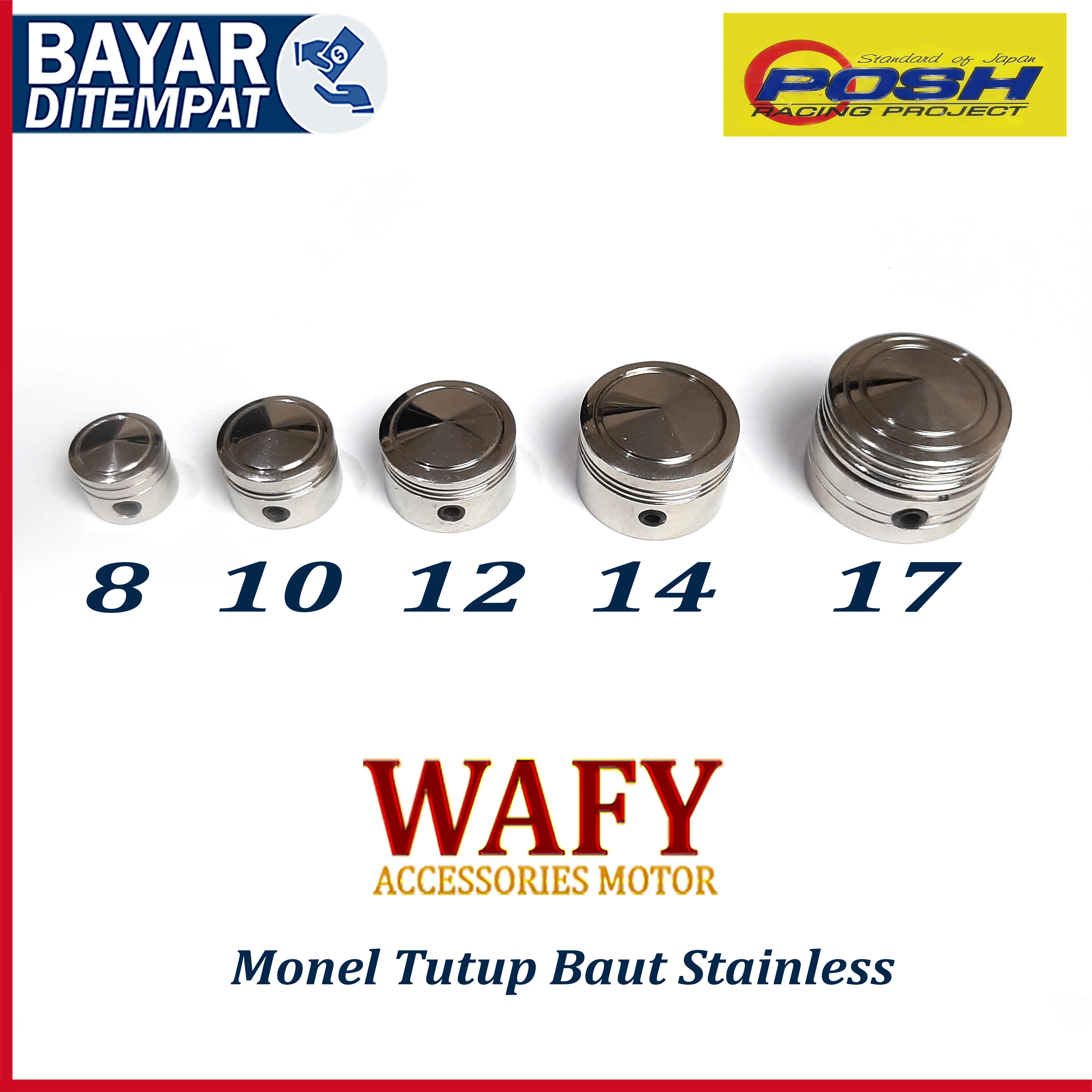 Monel stainles Monel Tutup Baut Motor 8/10/12/14/17/19/22/24 Variasi Motor