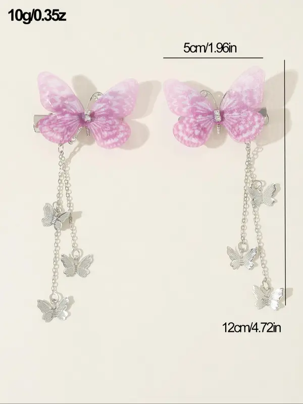 Women's Elegant Rhinestone Decorated Butterfly Design Hair Clips, Exquisite Trendy Hollow Out Butterfly Hair Clips, Fashionable Hair Accessories for Daily & Party Decoration 4