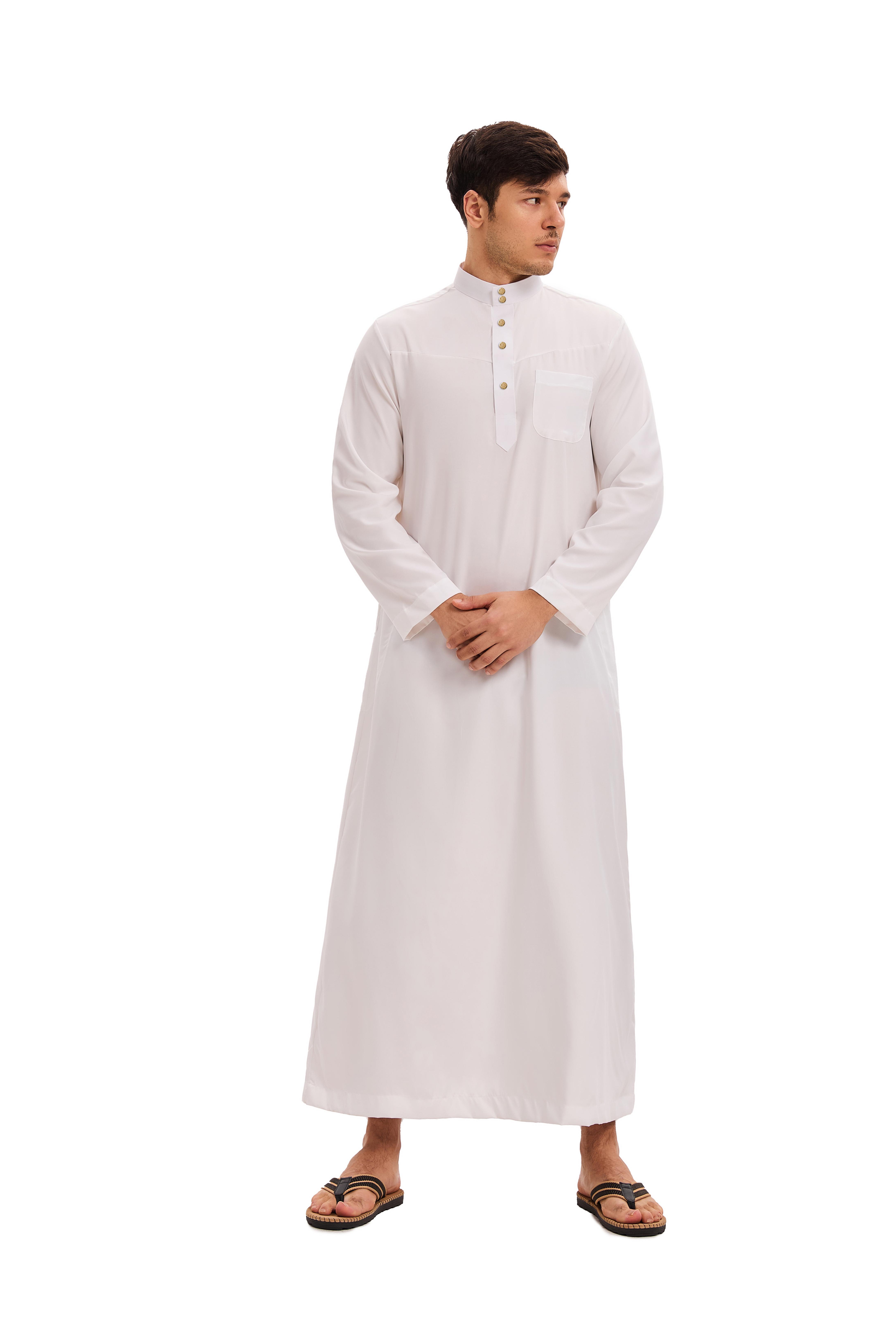 A-Jubah Muslim Pria Premium Lengan Panjang Lengan Pendek DEWASA ANAK-ANAK Jubah Slimfit Gamis Pria Busana Muslim Jubba Alfaan Jubah Alzan Hitam Putih Gamis Saudi