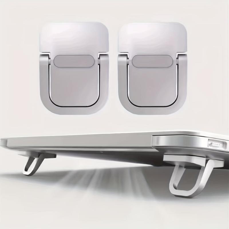 4pcs Portable Notebook Stand: Invisible, Foldable and Ergonomic Desktop Support for 10-18 Inch Laptops, Tablets, Keyboards and Mobile Phones - Made of ABS Material 0