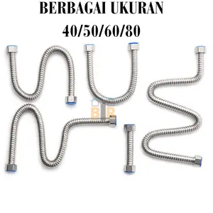 SELANG FLEXIBLE KAKU ANTI KARAT BAHAN STAINLESS PANJANG 40 / 50 / 60 / 80 CM Kloset