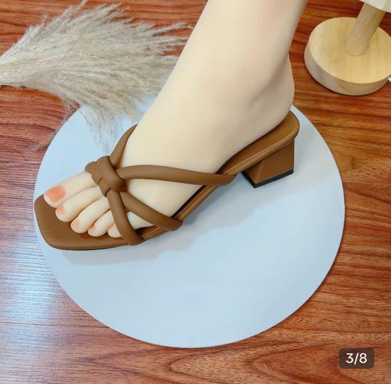 Dép Cao Gót, Guốc Nữ Quai Dây Đan Cao 3 Phân Thiết Kế Đơn Giản Thanh Lịch ( mẫu mới)