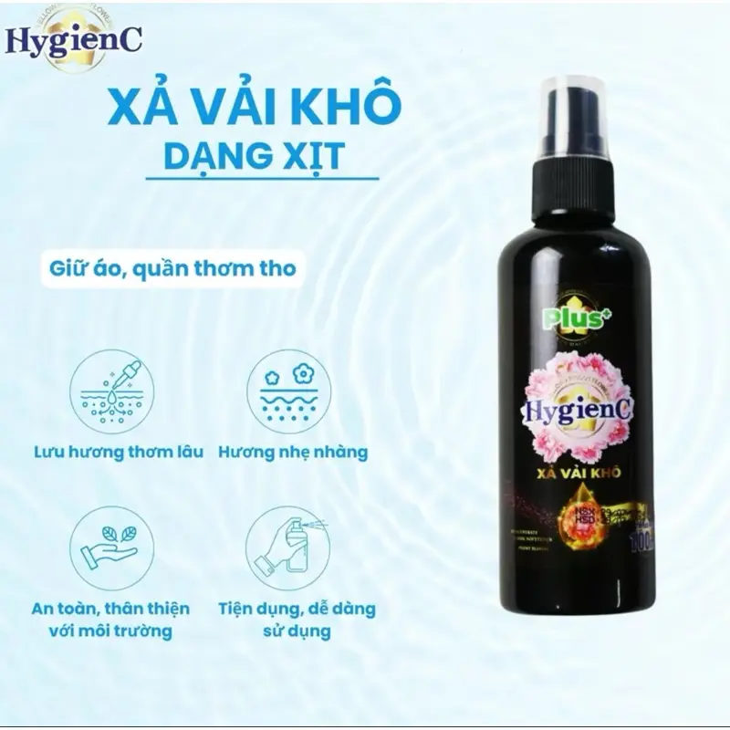 [ COMBO 5 TẶNG 1 ] Chai Xịt Xả Vải Khô HygienC Plus 100ml/Chai Lưu Giữ Hương Thơm Bền Lâu Trên Quần Áo 4