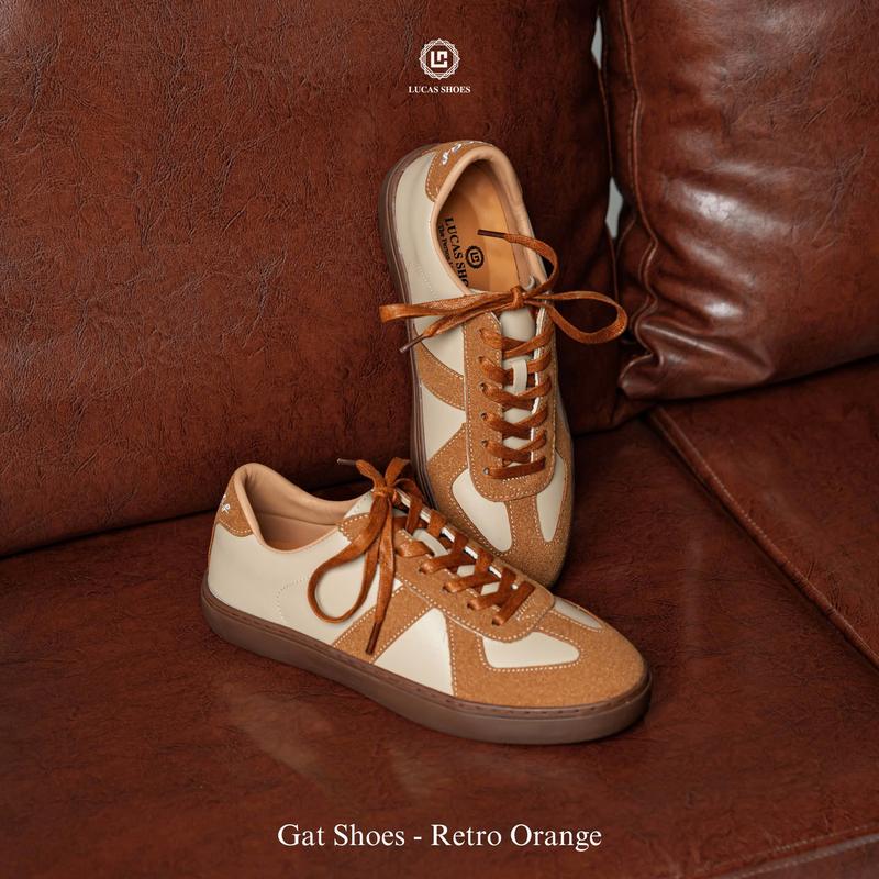 Giày Gat Shoes Retro Orange Lucas Shoes Sneaker Nam nữ da bò thật phối da lộn Đế Bằng cao su cào 2.5cm bảo hành 1 năm