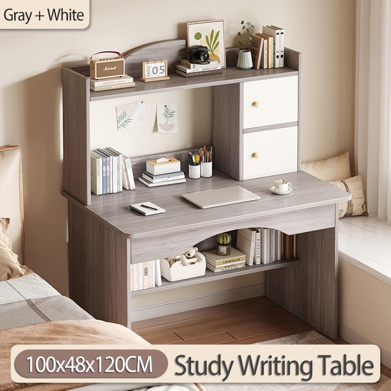 【SHIP FROM SG】100CM Study Writing Table Home Desktop Large Boohelf ...