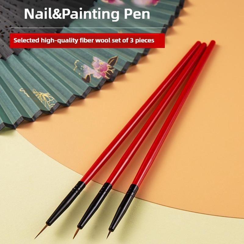 3Pcs/Set 5/7/11mm Nail Art Line Brush UV Painting Drawing Flowder Detailing Thin Liner Sripe Grid Pen DIY Manicure Tools 2