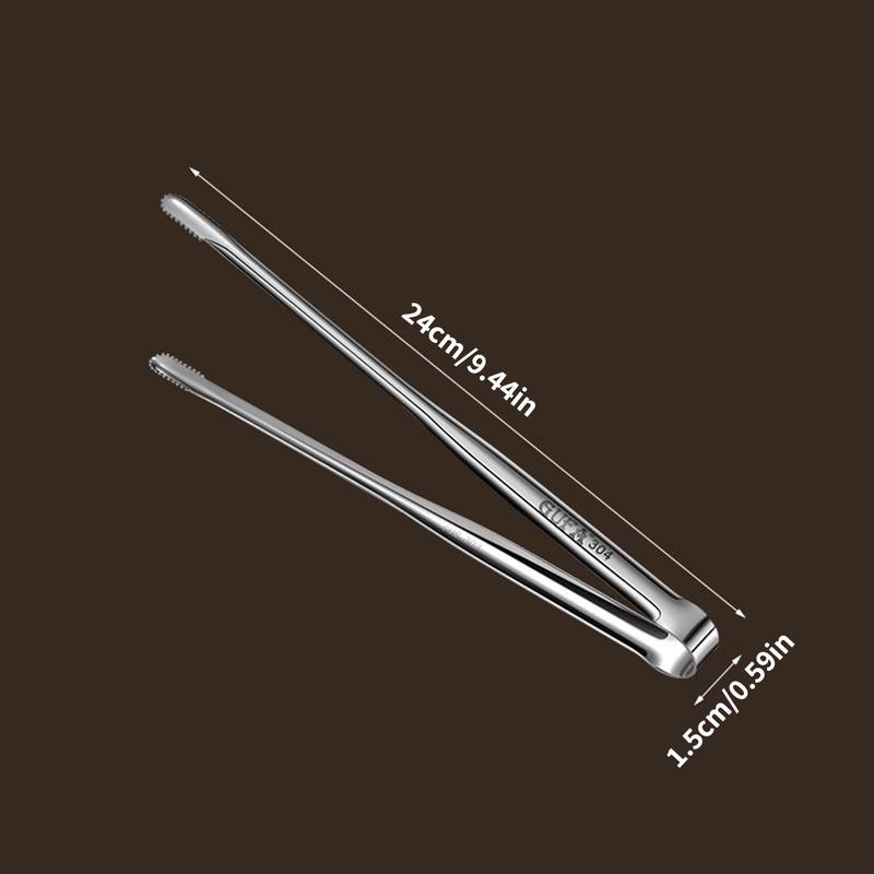 304 Stainless Steel Korean Barbecue Clip Buffet Clip Food Grade Durable Barbecue Steak Clip Household Commercial Food Clip Medium 24CM-1 Piece Utensils Grill 7