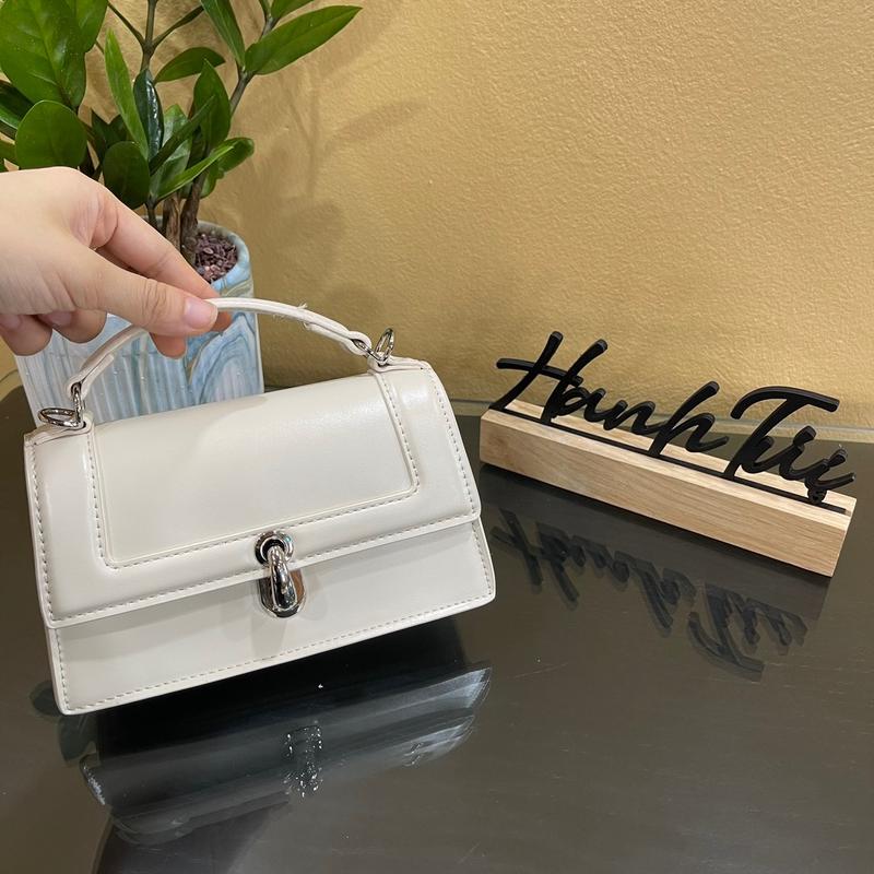 Túi xách nữ có quai khoá móc size 18cm chất liệu cao cấp - Bag Nữ Da Nhung 3