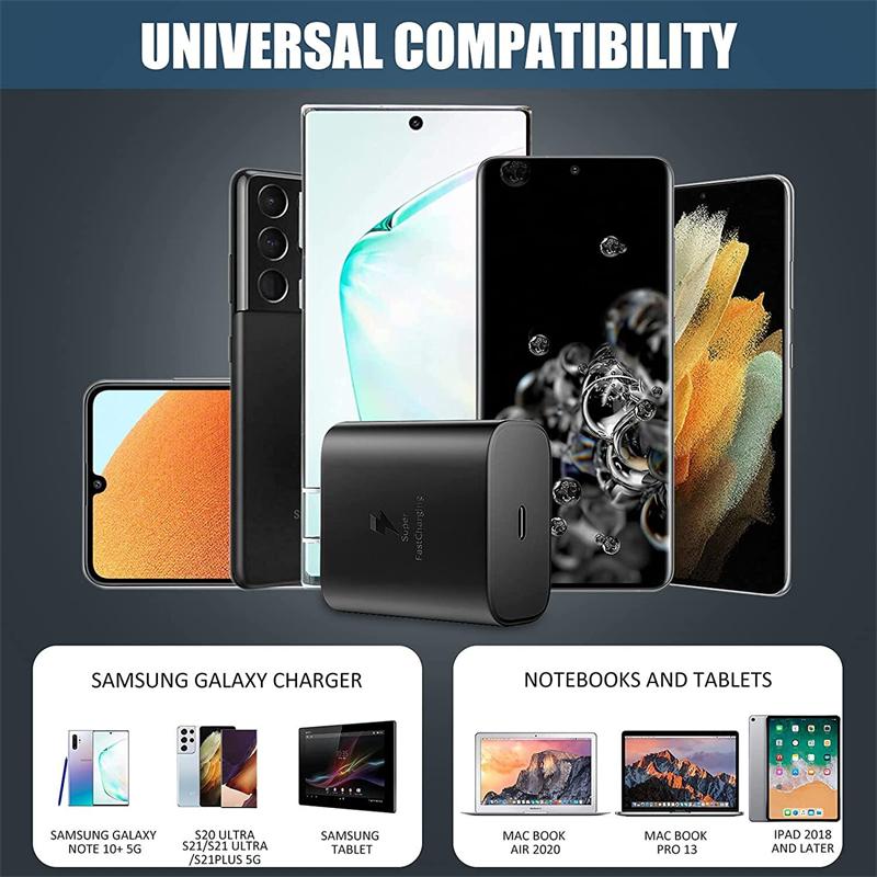 Product Introduction of for sαmsung 45W 25W Super Fast Charging USB-C Wall Charger PD 3.0 Type C Fast Charger US Plug Power Adapter For sαmsung Galaxy S23 S22 S21 S20 Ultra Note 20 Note 10 A73 A54 A53 A34 A33 A32 A24 A13 A14 5G With 3A Type C Cable 22