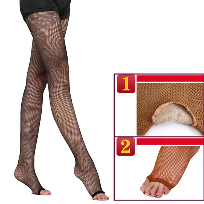 Product Introduction of Women Latin Dance Mesh Stockings Pantyhose Cotton Crotch Tights Foot Open Toe 19
