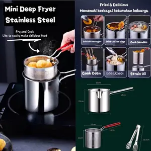 Multifungsi Mini  Deepfyer 4in1 Panci Pengorengan Stainless  Steel  Multifungsi  Ramah Lingkungan