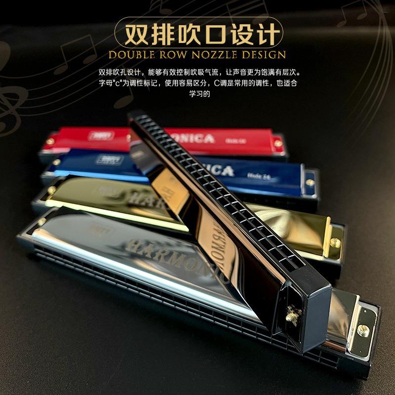 Kèn Harmonica Kim Loại, 24 Lỗ, Đồ Chơi Giáo Dục Âm Nhạc Giáo Dục Sớm Cho Trẻ Em, Tự Học, Màu Semitone Giới Thiệu, Kèn Harmonica Hai Hàng, Sản Phẩm Nhóm